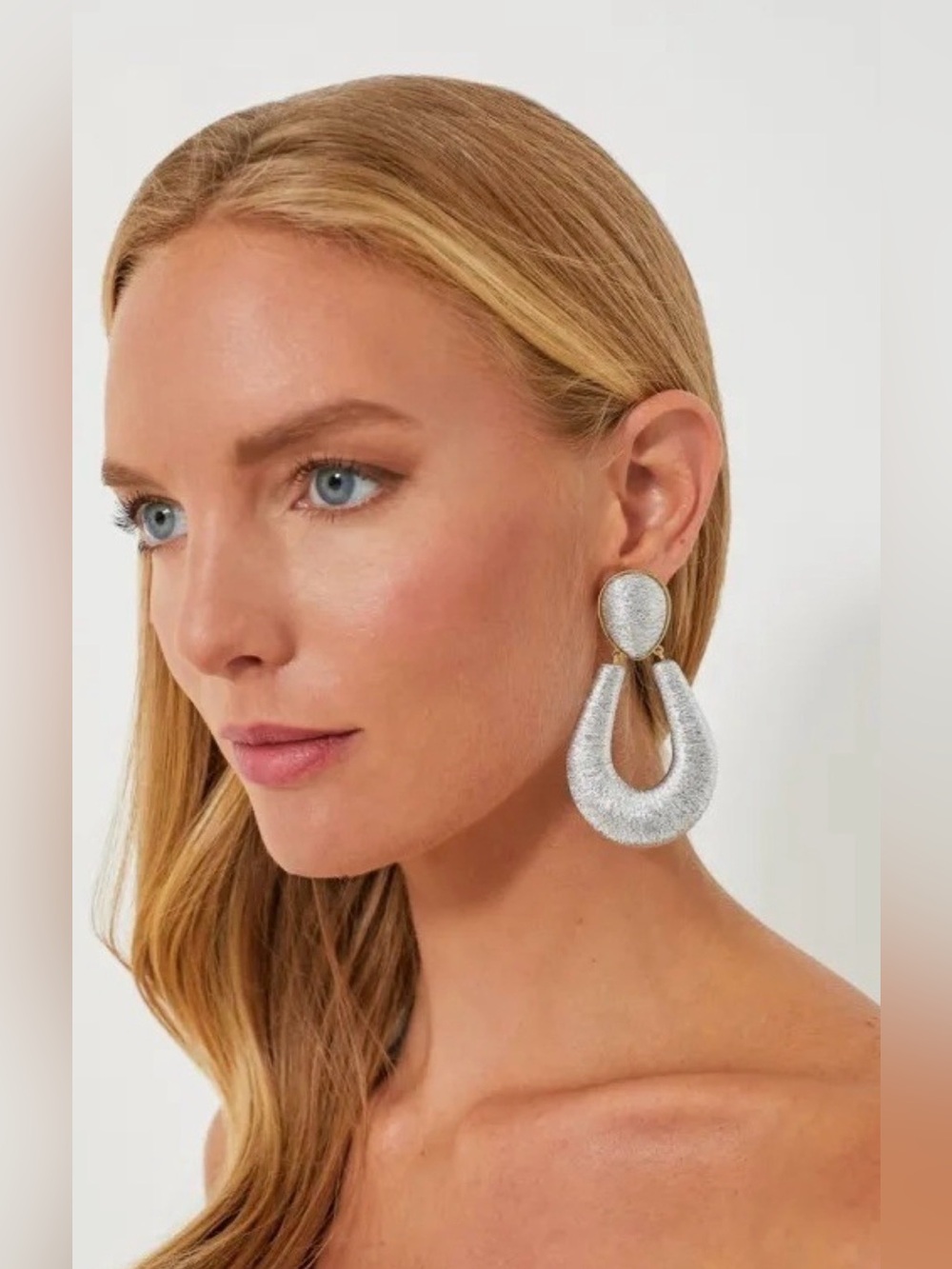NWT Tuckernuck Silver Woven Indra Statement Earrings
